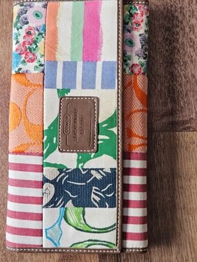 Patchwork Signature Canvas Wallet - Multicolor